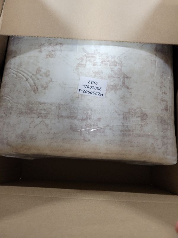 Photo 2 of Area Rug 9x12 Washable Rug, Vintage Boho Medallion Rugs Non-Slip Soft Low Pile Large Distressed Rug Indoor Retro Carpet for Living Room Bedroom Dining Room Home Office (Beige, 9'x12')