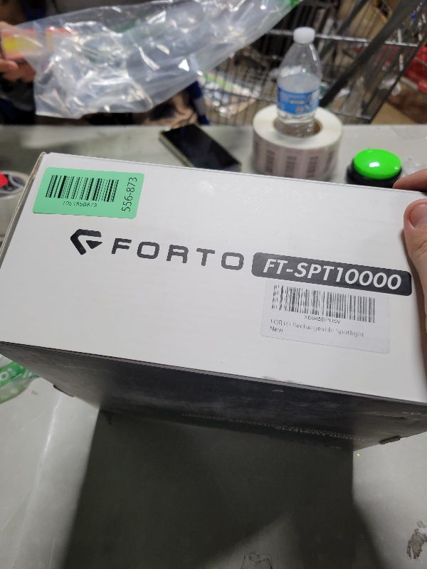 Photo 1 of **MSRP 29.99**MOONASION Rechargeable Spotlight 100000 Lumen, Super Bright LED Spotlight Flashlight with COB Light & Foldable Stand, Long Lasting Large Handheld Spot Light for Boating Camping Boat Marine