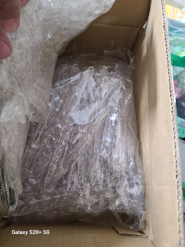 Photo 1 of 100 Pcs Christmas Icicle Ornaments for Christmas Tree Decorations, Clear Water Drop Shape Crystal Pendants Hanging Acrylic Ornaments, Xmas Winter Wonderland Party Decorations (Clear Icicle)