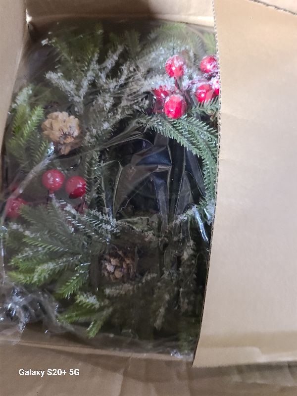 Photo 1 of 12 Pcs Christmas Candle Rings Wreath Mini Christmas Table Centerpieces Red Berry Pinecones Wreaths for Kitchen Cabinet for Holiday Table Centerpiece Farmhouse Front Door Porch Wall Decoration