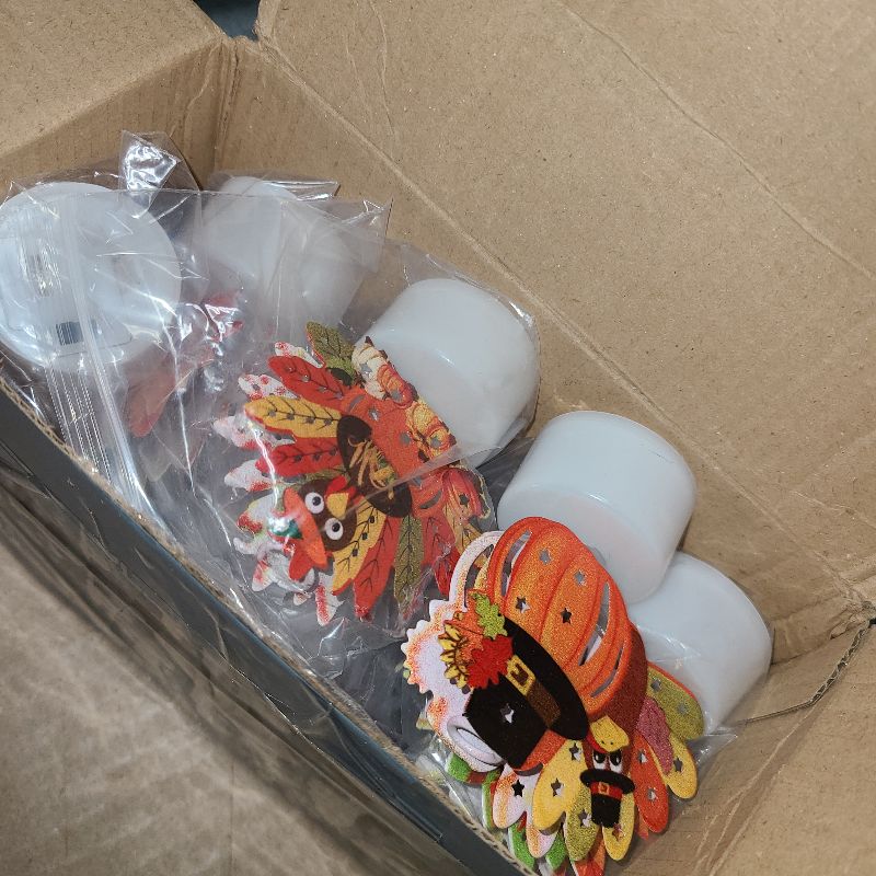 Photo 1 of 12 PCS Turkey Tea Lights Candles Thanksgiving Table Decorations, LED Flameless Tealight Candles Battery Operated Thanksgiving Decorations Centerpieces Turkey for Table Home Indoor Party Decor Gifts