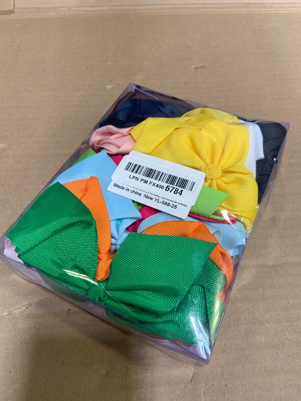 Photo 1 of 25PCS Big 6 Inch Hair Bows for Girls Grosgrain Ribbon Toddler Hair Accessories with Alligator Clips for Toddlers Baby Girls Kids Teens