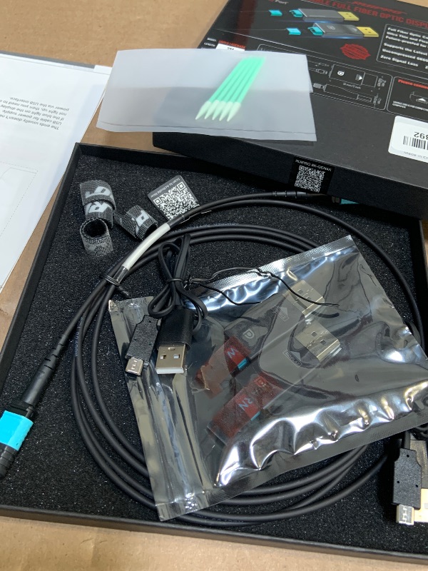 Photo 1 of RUIPRO 8K Detachable Full Fiber Optic Armored 8K60Hz Cable 1.4, 6FT, 32.4 Gbps, Supports 4K@144Hz, HDR, HDCP 2.2&2.3, FreeSync & G-Sync, Compatible with RTX 4090/3090 Ti/RX 7900 XTX