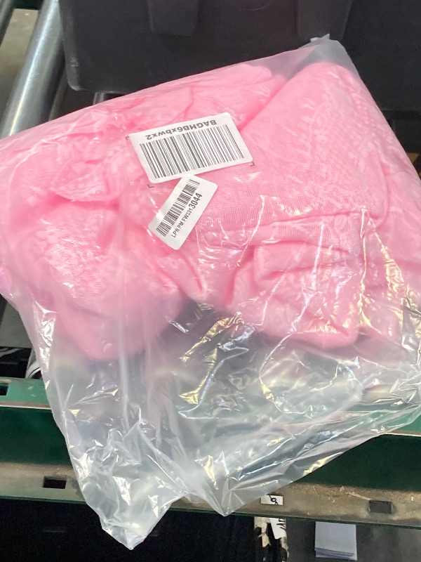 Photo 1 of Deeprove Pink Lace Curtains 84 Inches Long 2 Panels Set, Boho Sheer Florals Scallop Ruffle Edge, Bohemian Chic Pretty Window Treatment Pair Decor Drapes for Baby Girl's Bedroom Nursery Room W57 x L84