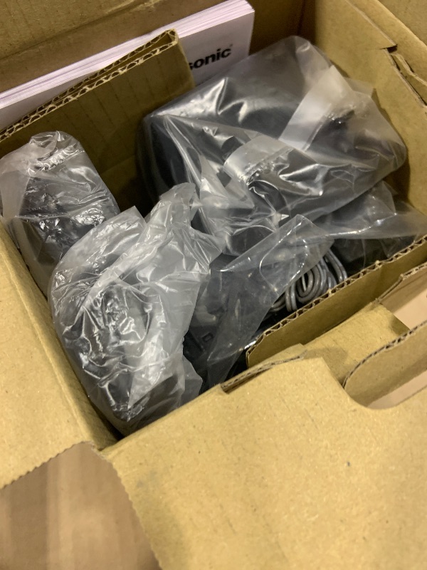 Photo 1 of Panasonic Cordless Phone with Answering Machine, Advanced Call Block, Bilingual Caller ID and High-Contrast Display, Expandable System with 2 Handset Cordless Telephones - KX-TGD832M (Metallic Black)