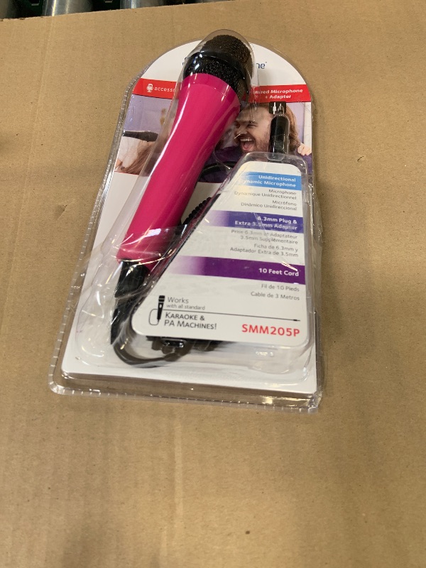 Photo 1 of Singing Machine Wired Microphone for Karaoke, (Pink) - Unidirectional Dynamic Vocal Microphone - Plug-In Microphone for Karaoke Machine, AMP, & Speaker - Mic for Singing, Public Speaking, & Parties