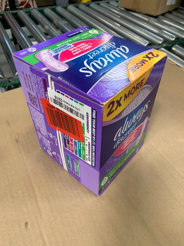 Photo 1 of Always Discreet Incontinence Panty Liners for Bladder Leaks, Size 2, Very Light Absorbency, 120 Count