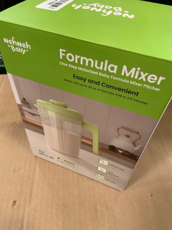 Photo 1 of Electric Formula Pitcher, 36 oz Baby Formula Mixing Pitcher, Automatic Baby Formula Mixer, Bidirectional Stirring Breastmilk Pitcher, Locking Lid Smooth Formula Maker Milk Storage for Fridge?Green)