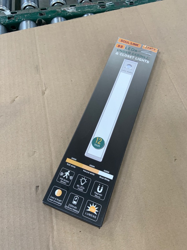 Photo 1 of 12" Under Cabinet Lights,88 LED Operated Motion Sensor Light Indoor,2200mAh USB Rechargeable Closet Lights, 2 Pack Magnetic Dimmable Closet Lights?Wireless Under Counter Lights for Kitchen, Stairs