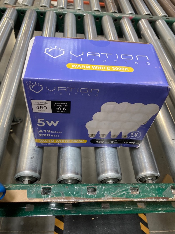Photo 1 of 12 Pack A19 LED Light Bulbs, 40 Watt Equivalent WarmWhite 3000K with E26 Medium Base, Efficient 5W, 450 Lumens Non-Dimmable LED Bulbs, ETL/UL Listed, Energy Efficient for Bedroom Home Office