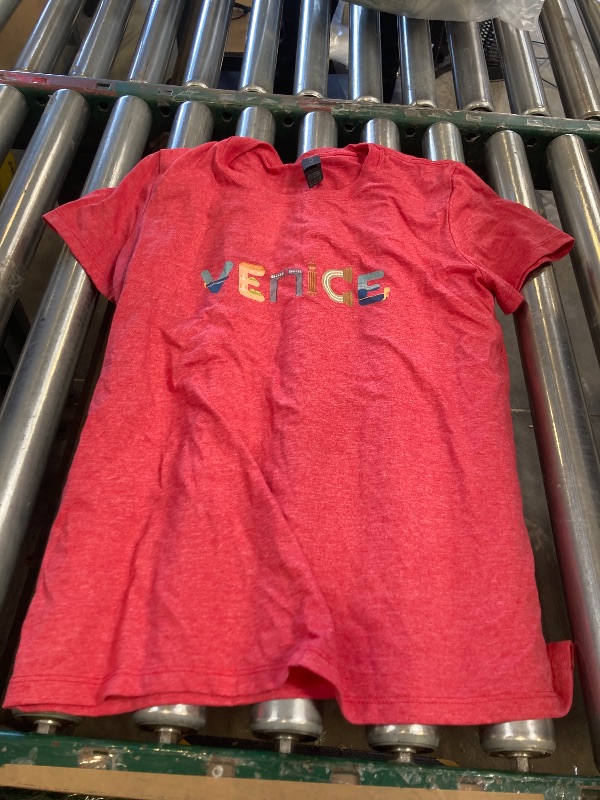 Photo 1 of Venice Italy Word Art - Rialto Bridge Italian Souvenir T-Shirt - PINK Small 