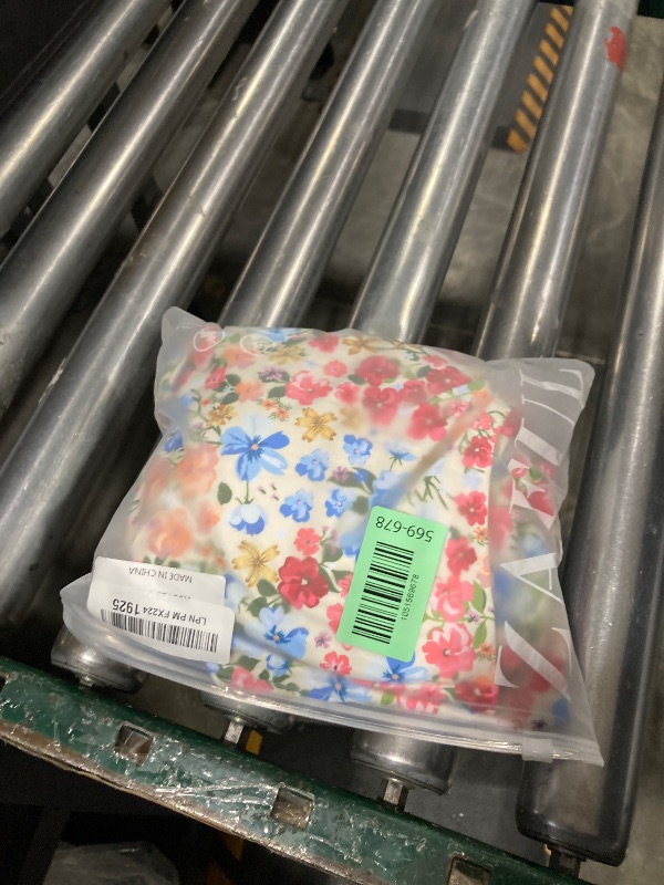 Photo 1 of ZAFUL Women's High Waisted Tankini Scoop Neck Knotted Two Pieces Tankini Set Swimsuit (1-Light Blue, S)