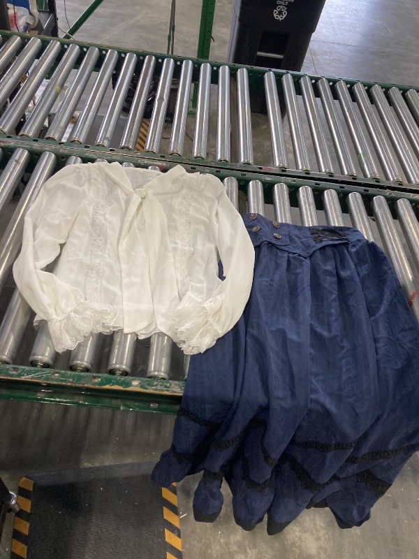 Photo 1 of NSPSTT Victorian Dress for Women Renaissance Costume Medieval Outfit Maxi Skirts Blouse 2 pcs Set size large 