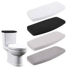 Photo 1 of 4 Pcs Toilet Tank Cover Lid, Toilet Tank Lid Toilet Top Cover, Comfortable Bathroom Tank Cover Replacement with Elastic Bottom, Washable Soft Toilet Tank Lid Cover Fit Different Sizes(4 Colors)
