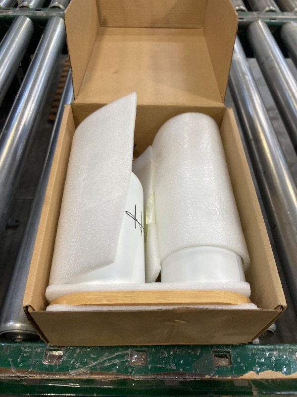 Photo 1 of 17 oz Hand Soap Dispenser Empty Glass Lotion Pump Bottles, Refillable Liquid Dish Soap Bottles for Bathroom, Kitchen Sink, White, 2 Pack
