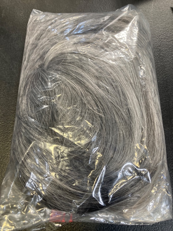 Photo 1 of HAIRCUBE Layered Grey Lace Front Wig, 13X6 HD Glueless Heat Resistant Synthetic Wig, 22 Inch Long Straight Hair for Women Daily Use