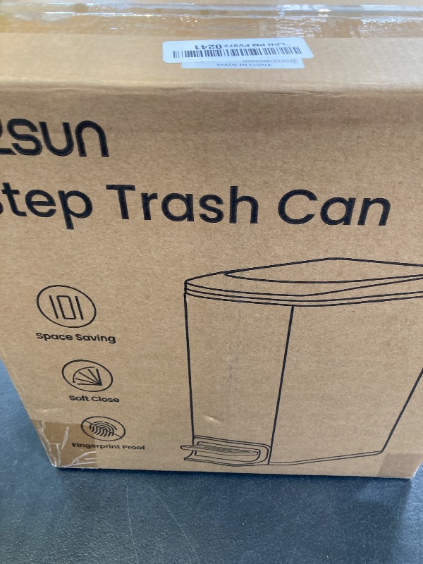 Photo 1 of Cesun Small Bathroom Trash Can with Lid Soft Close, Step Pedal, 6 Liter / 1.6 Gallon Stainless Steel Garbage Can with Removable Inner Bucket, Anti-Fingerprint Finish (Matt Black)