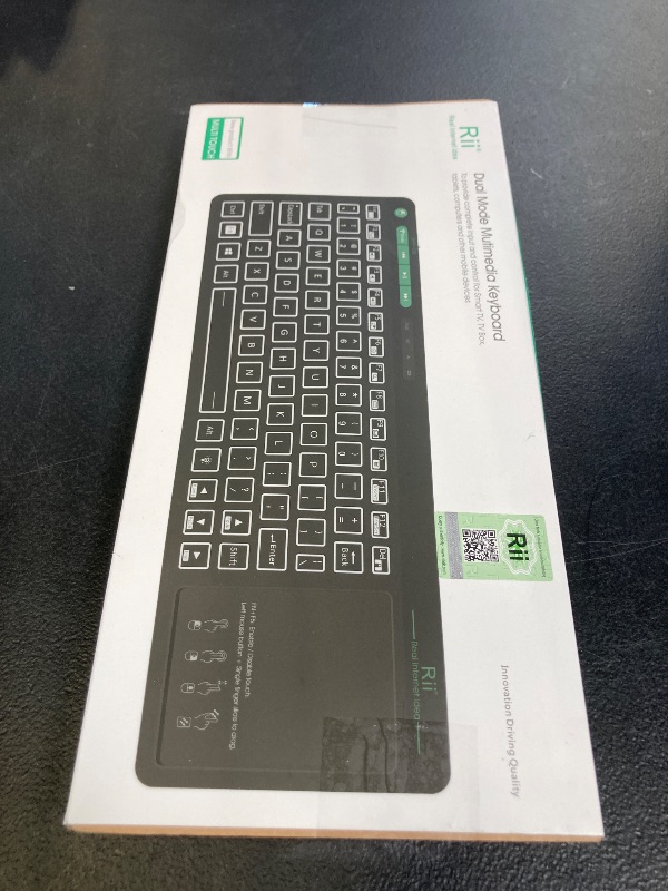 Photo 1 of (Dual Mode) Rii RT518S Wireless and Bluetooth 2-LED Color Backlit Multimedia Keyboard with Multi-Touch Big Size Trackpad,Rechargable Keyboard for Android TV Box,PC,Tablets,Smart TV, HTPC, IPTV,Windows
