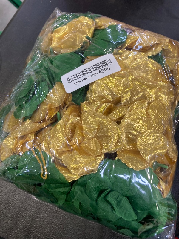 Photo 1 of 108pcs Roses Head Flowers with Stem - Emerald Green Gold Artificial Flowers Rose Bulk - Silk Rose Fake Flower for Wedding Bouquet Decor DIY Baby Shower Centerpieces St Patrick's Day Decoration