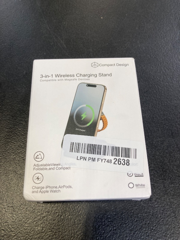 Photo 1 of 3 in 1 Wireless Charger Station for Multiple Devices, Foldable Magnetic Charging Stand, Portable Fast Travel Wireless Charger for iPhone17/16/15/14/13/12 Pro Max/ AirPods2/3/4 and IWatch Ultra Series