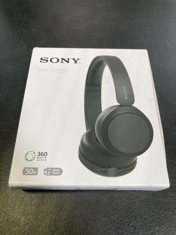Photo 1 of Sony WH-CH520 Wireless Headphones Bluetooth On-Ear Headset with Microphone and up to 50 Hours Battery Life with Quick Charging, Black