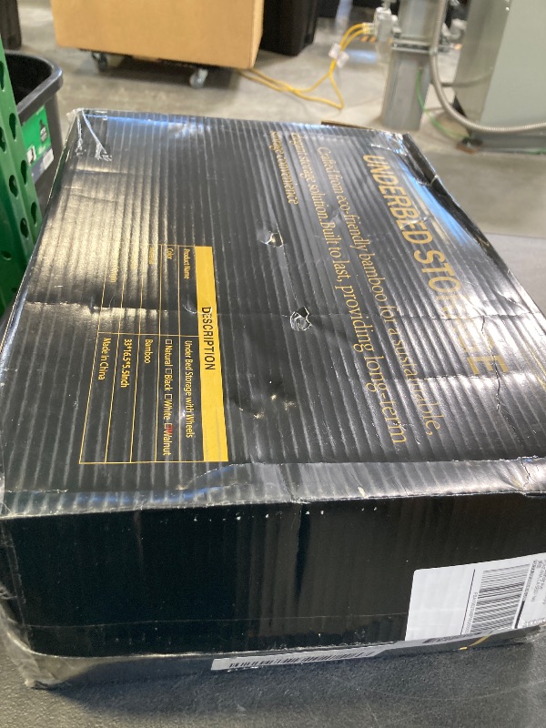 Photo 1 of Wisuce Bamboo Under Bed Storage Containers- Underbed Organizer with Wheels with Large Dust Bag,Sturdy Wood Rolling Under the Bed Shoe Storage Organizer Drawer 2 Packs (Walnut, Long)