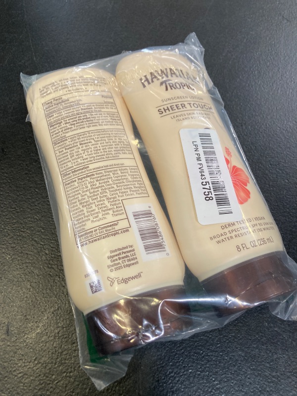 Photo 1 of Hawaiian Tropic Sheer Touch Ultra Radiance Lotion Sunscreen SPF 50, 8 Fl Oz Twin Pack, Hawaiian Tropic Sunscreen SPF 50, Sunblock, Oxybenzone Free Sunscreen, Body Sunscreen Pack, 8 Fl Oz each
