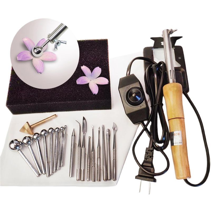 Photo 1 of Ptmapc Flower Making Kit, Electric Fabric Flower Maker, Artificial Flower Ironing Machine with 11 Ironing Heads, Adjustable Temperature, Fake Flower Making Tools Kit