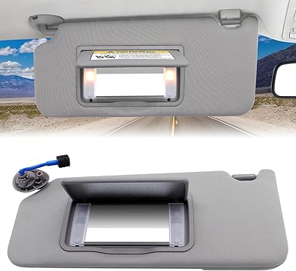Photo 1 of Left Driver Side Sun Visor for Honda Accord 2008 2009 2010 2011 2012 2013 2014 2015 2016 2017, Replacement Assembly 83280-TA5-A71ZA 83280-TA5-A51ZA (Grey)