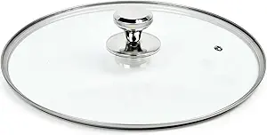 Photo 1 of 12" Glass Lid for Frying Pan, Tempered Replacement Cover Compatible with All 12 inches Cookware for Skillets, Round Cast Iron, Cast Aluminium, Stainless Steel Pans &Pots
