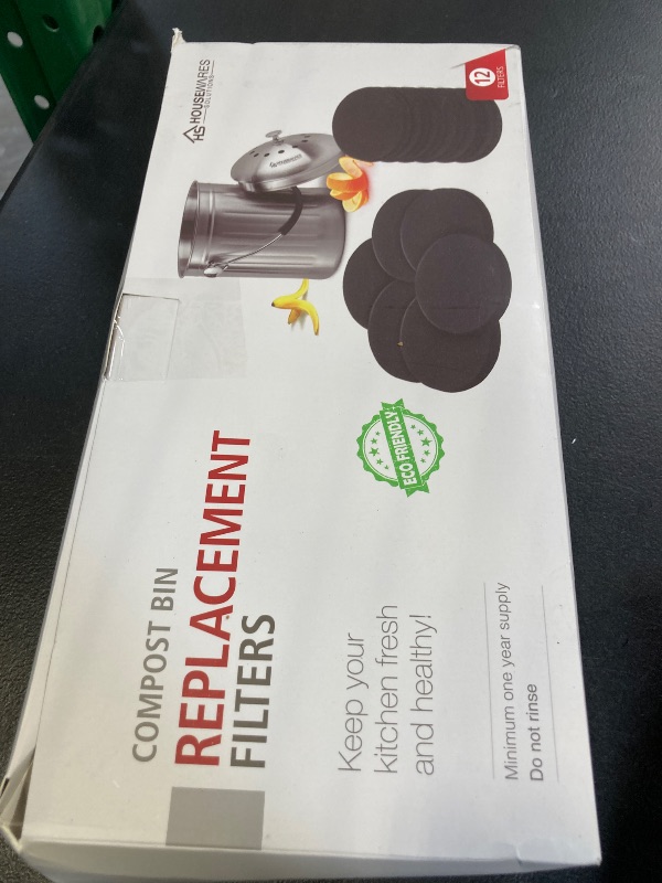 Photo 1 of 12 Pieces Activated Carbon Compost Bin Filters - 6.7 Inch Extra Thick Indoor Compost Bucket Filter Activated Charcoal Countertop Replacement Bin Filters, Round