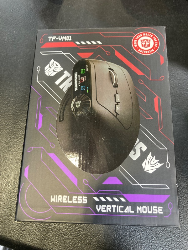 Photo 1 of Transformers Vertical Ergonomic Mouse with LED Screen & Knob Control, Rechargeable Vertical Mouse Wireless, 3-Device Connectivity (2.4G + Dual Bluetooth), Quiet Clicks, Computer Mice for PC/Mac/Laptop