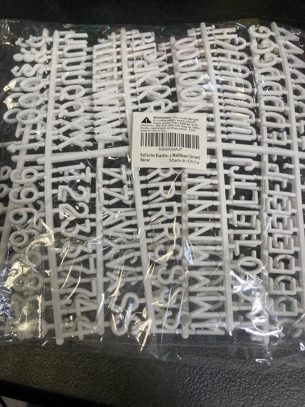 Photo 1 of Felt Letter Board with 294 Letters, Numbers, Symbols - 10x10 inch Changeable Message Board with Wooden Frame Wall Mount (Brown)