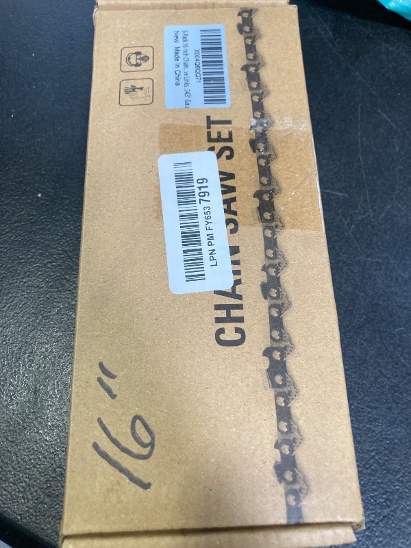 Photo 1 of 5 Pack 16 Inch Chainsaw Chain 56 Drive Links .043" Gauge, 3/8" Pitch Replacement Chains Compatible with EGO, DeWalt, Greenworks