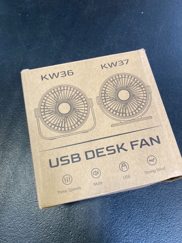 Photo 1 of TriPole Desk Fan USB Powered Small Portable Fan, 3 Speeds Adjustable Strong Breeze Mini Personal Fans, 360° Rotation Quiet Plug In USB Fans for Desktop Bedroom Office Table Travel, Black, 4.9ft Cable