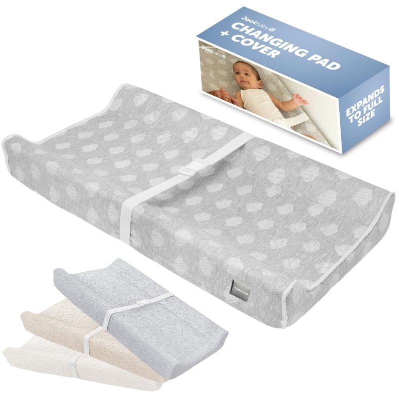 Photo 1 of Jool Baby Serenity Soft Changing Pad + Washable Cover, Non-Slip - Fits Standard Changing Tables & Dressers (Wave Pattern, Oatmilk)