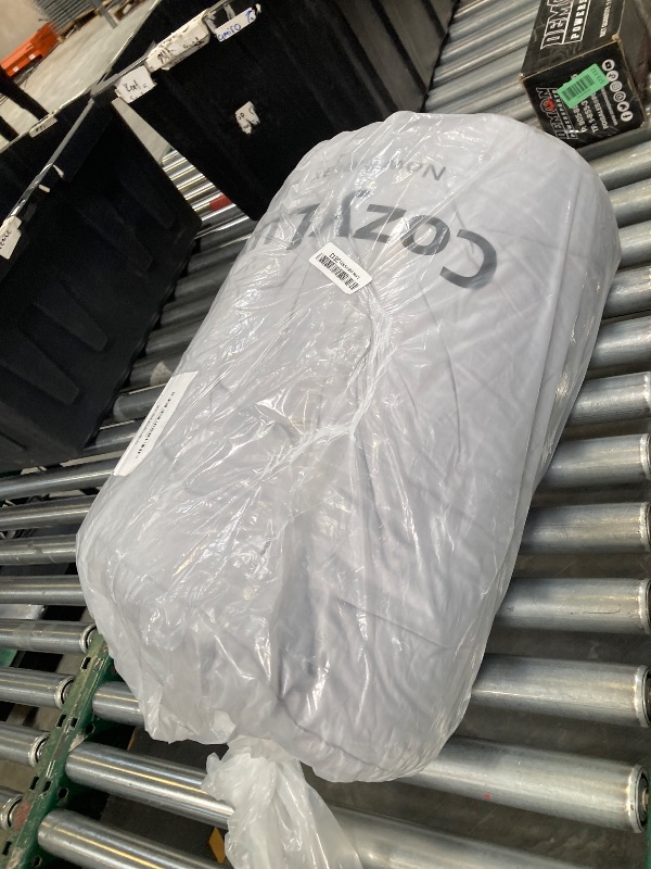 Photo 1 of CozyLux Oversized Queen Comforter Set Light Grey Seersucker 7 Pieces 98x98 Bed in a Bag Comforter Set with Sheet, Luxury Bedding Set Down Alternative Comforter, Sheets, Pillowcases & Shams, Light Gray