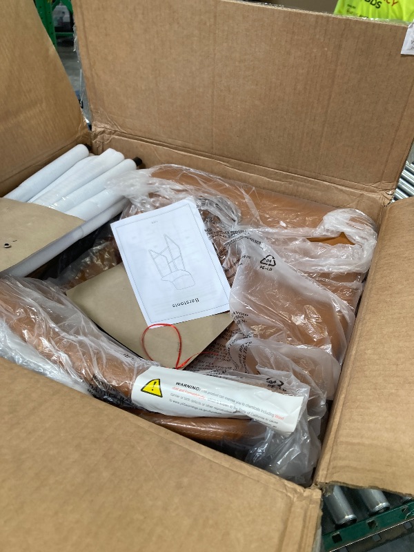 Photo 1 of DUMOS 26 Inch Counter Height Bar Stools Set of 4, Modern Faux Leather High Barstools with Back and Metal Leg, Bar Chairs for Kitchen Island, Brown
