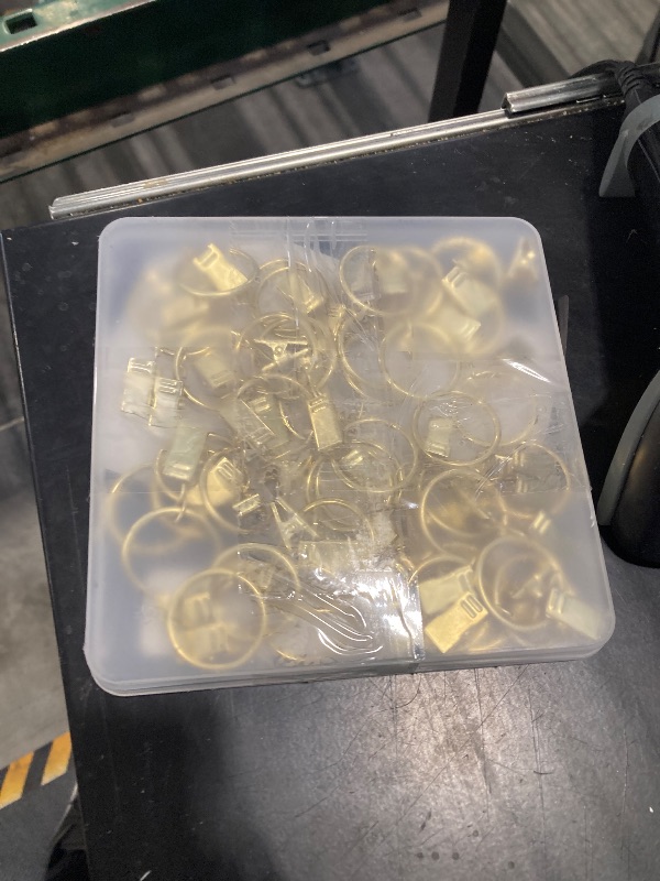 Photo 1 of LULARINE 42 Pack Curtain Rod Clip Rings, 1" Interior Diameter, Metal, Drapery Ring with Clips, Rustproof Vintage (Golden)