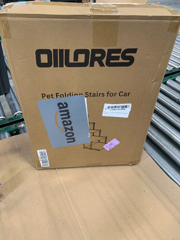 Photo 1 of Oiilores Foldable Dog Stairs for Large Dogs - Extra Wide Pet Ramp for Cars, SUV, Truck, Non-Slip Surface, Supports Up to 250 Lbs, 5 Steps