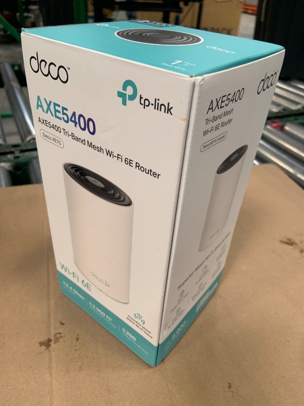 Photo 1 of TP-Link Deco XE75 AXE5400 Tri-Band WiFi 6E Mesh System - Covers up to 2900 Sq.Ft, Replaces WiFi Router and Extender, AI-Driven Mesh, New 6GHz Band, 1-Pack
