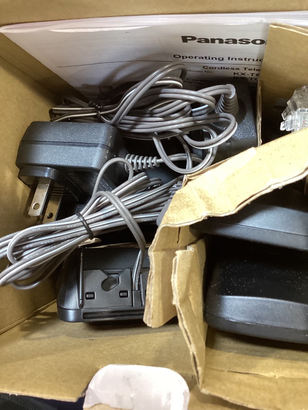 Photo 1 of Panasonic Cordless Phone 2 Handsets System Expandable with Amber Backlit Display – KX-TGC352B (Black)