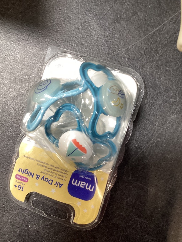 Photo 1 of MAM Air Pacifier for Babies 16+ Months, Extra Air Flow for Sensitive Skin, Glows in The Dark, Developed with Medical Experts, BPA-Free Skin Soft Silicone, 3 Count, Made in Europe