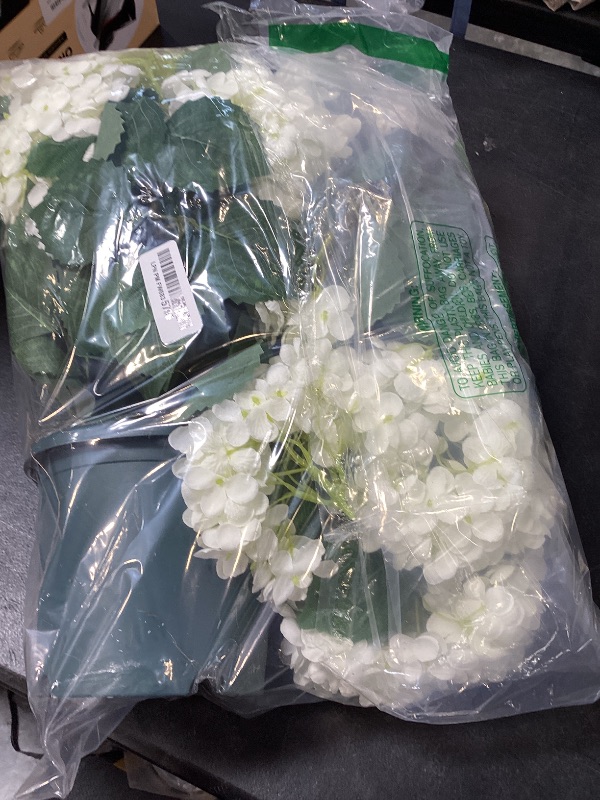 Photo 1 of 30’’ Artificial Hydrangea Tree with White Flowers, Faux Hydrangea Tree in Pot for Indoor & Outdoor Decor, UV Resistant Fake Plant for Home, Porch, or Office Decoration (1, White)