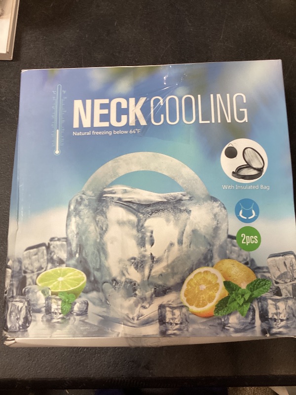 Photo 1 of 2PCS. Neck Cooler Ice Ring with Insulated Bag. Wearable Head Shoulder Cooling Tube for Hot Weather, Gel Ice Collar for Outdoor Workers, Sports. Reusable Cool Wraps, (Rose+White)