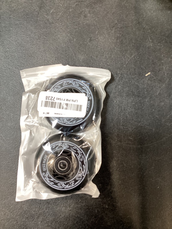 Photo 1 of AOWISH 76mm 90a Ripsurf Wheels w/Bearings ABEC-9 for RipStik DLX Caster Board, Deluxe Junior Skateboard, 2 Wheel Pivoting Skateboard, Caster Board Skateboard (Set of 2) (BLACK)