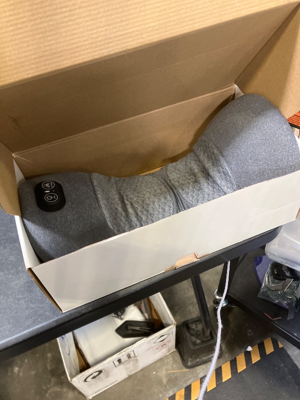 Photo 1 of 3 in 1 Lower Back Massager, Triple Fusion Back Massager with Heat, Vibration and Stretch,Lumbar Support Pillow with Ergonomic Memory Foam for Bed and Chair