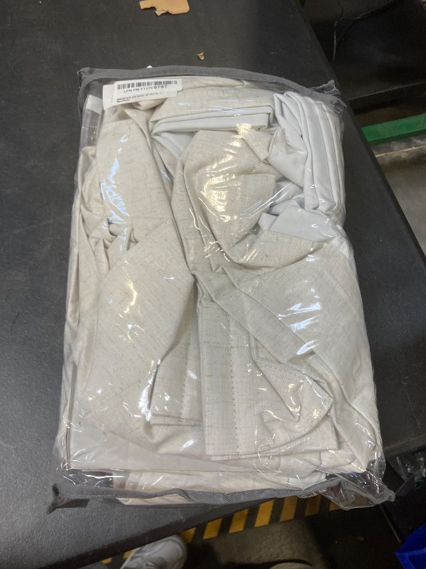 View 2 of 100% Blackout Shield Linen Pinch Pleated Curtains Blackout, Curtains 95 Inches Long 2 Panel Set for Bedroom/Living Room, Pinch Pleat Drapes with Hooks, 40” W x 95” L, Natural