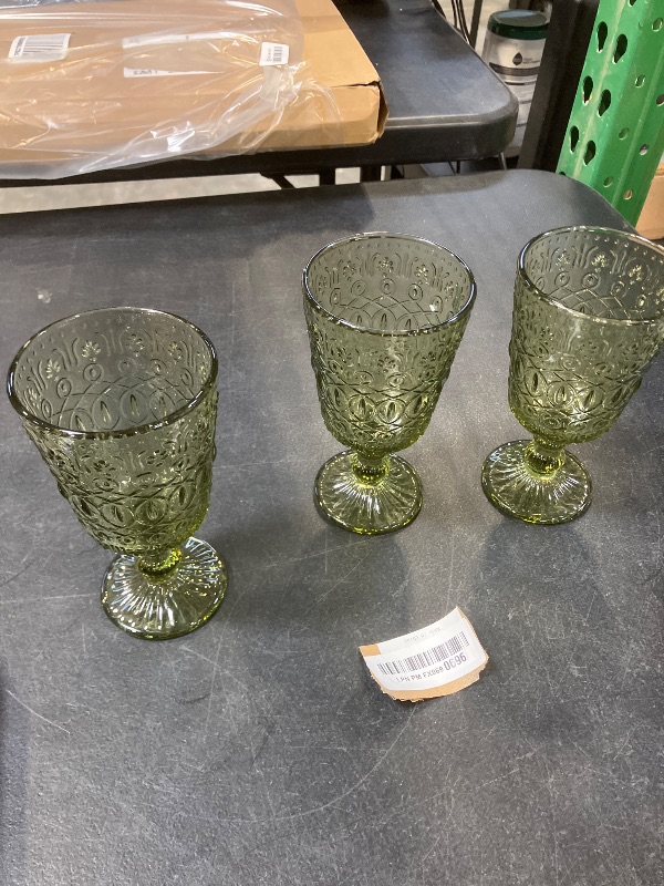 Photo 1 of 3 PACK GREEN DRINKING GLASSES 