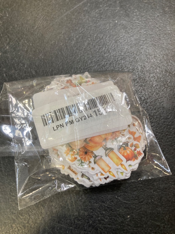 Photo 1 of 100 Pcs Thanksgiving Fall Stickers, Yellow Autumn Pumpkin Stickers for Teens Adults, Cottagecore Sticker Farm Sticker for Water Bottles Scrapbook Junk Journal Collage